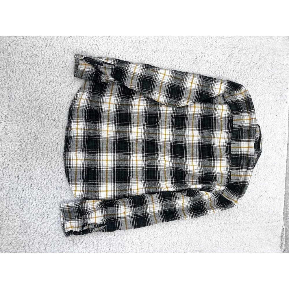 Women's American Eagle Super Soft Black Yellow Plaid Button Down Top Size M - Picture 8 of 8